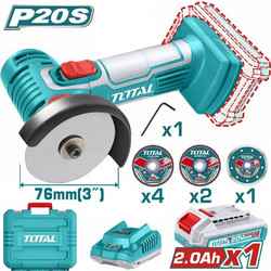 Total TAGLI76012 Γωνιακός Τροχός Μπαταρίας 20V 76mm 1x2Ah