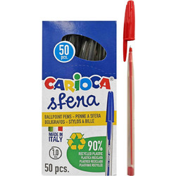 Carioca Sfera Box Ballpoint Στυλό Διαρκείας 1.0m Κόκκινο 41643