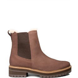 Toms Bennet Γυναικεία Μποτάκια Chelsea Suede Ταμπά με Χοντρό Χαμηλό Τακούνι και Γούνα 10021285