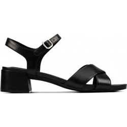 Clarks Γυναικεία Πέδιλα Δερμάτινα Μαύρα με Χοντρό Ψηλό Τακούνι 26160665