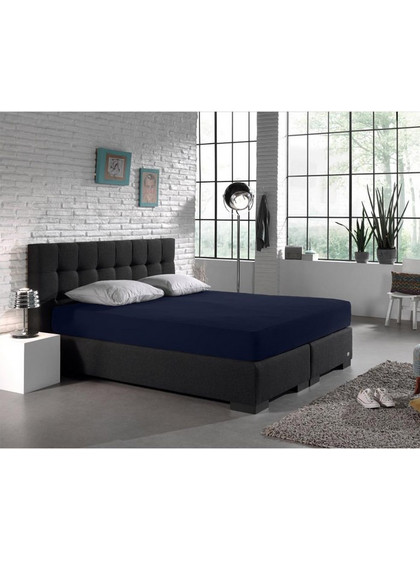 DreamHouse Σεντόνι Υπέρδιπλο Βαμβακερό με Λάστιχο 160x200+30 Μπλε 8720105600562