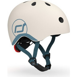 Scoot & Ride Παιδικό Κράνος Ποδηλάτου Πόλης / BMX / Dirt με Led Ash Λευκό Μπλε