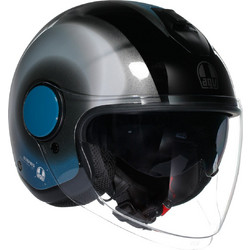 AGV Eteres Black Silver Blue Κράνος Μηχανής Jet 1345gr