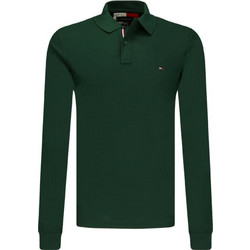 Tommy Hilfiger Metalic Badge Ανδρική Μπλούζα Polo Μακρυμάνικη Κυπαρισσί MW0MW15219-MBP