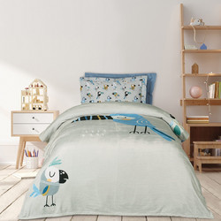 Das Home 4914 Παιδική Κουβέρτα Fleece Παπαγάλος 160x220 Πράσινο Mint Γαλάζια