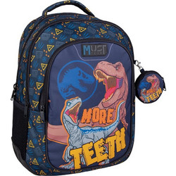 Must Jurassic World More Teeth Σχολική Τσάντα Πλάτης Δημοτικού Μπλε 572002