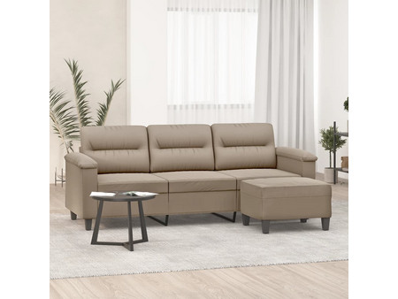 vidaXL Τριθέσιος Καναπές Microfiber Καφέ 210x77x80cm 3201231