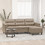 vidaXL Τριθέσιος Καναπές Microfiber Καφέ 210x77x80cm 3201231