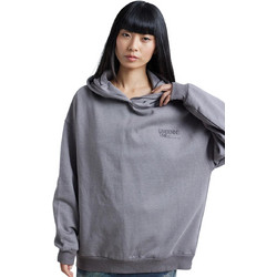 24colours Γυναικείο Φούτερ Oversized με Κουκούλα Ανθρακί 50796A