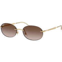 Ray-Ban RB3767 00113 Ανδρικά Γυαλιά Ηλίου Στρογγυλά Μεταλλικά Χρυσά με Καφέ Φακό