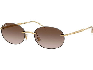 Ray-Ban RB3767 00113 Ανδρικά Γυαλιά Ηλίου Στρογγυλά Μεταλλικά Χρυσά με Καφέ Φακό