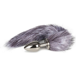 EasyToys Fox Tail No 4 Πρωκτική Σφήνα Tail Plug Ασημί Γκρι