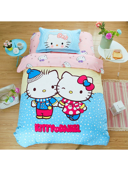 Mc Decor Hello Kitty 4758 Σετ Παιδική Παπλωματοθήκη Μονή Βαμβακοσατέν 160x240 Γαλάζια
