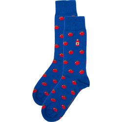 John Frank Tomatoes Ανδρικές Κάλτσες Ψηλές με Σχέδια Royal Blue JFLSCOOL30