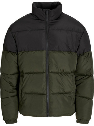Jack & Jones Ανδρικό Μπουφάν Χειμωνιάτικο Puffer Χακί Μαύρο 12279686