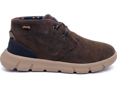 Jeep Ανδρικά Μποτάκια Suede Σοκολατί JM52030A029
