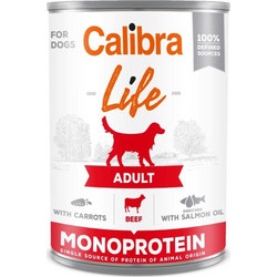 Calibra Life Adult Monoprotein with Beef, Carrots & Salmon Oil 400gr