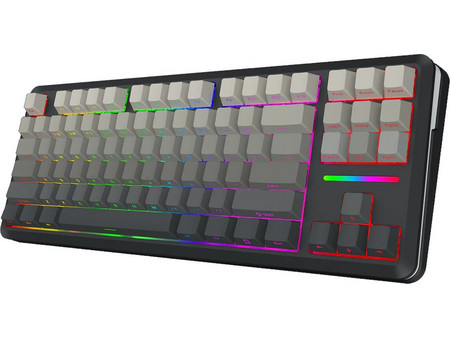 Redragon Wildslash Ασύρματο Μηχανικό Gaming Πληκτρολόγιο TenKeyLess RGB Black Grey