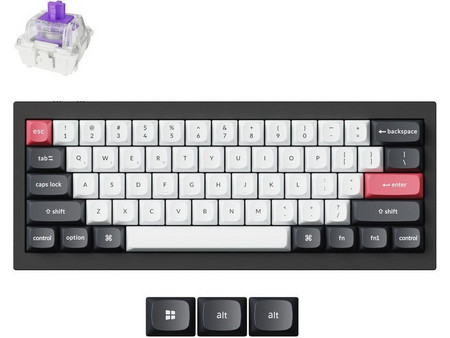 Keychron Q4 HE QMK Ασύρματο Μηχανικό Gaming Πληκτρολόγιο 60% με Gateron Double-Rail Magnetic Nebula Διακόπτες RGB Black