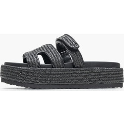 Steve Madden Bigmissile Καλοκαιρινές Γυναικείες Πλατφόρμες Χαμηλές Μαύρες SM11003773-00S