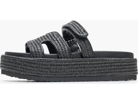 Steve Madden Bigmissile Καλοκαιρινές Γυναικείες Πλατφόρμες Χαμηλές Μαύρες SM11003773-00S