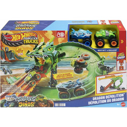 Mattel Hot Wheels Monster Trucks Sharks vs Dinos Dragon Demolition