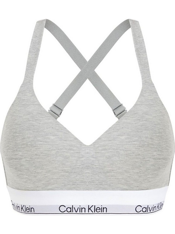 Calvin Klein Μπουστάκι Push Up χωρίς Μπανέλα Γκρι LV00QF8500-P7A