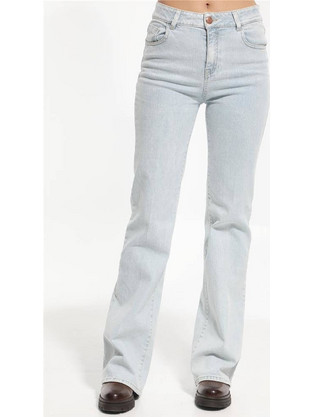 BSB Ψηλόμεσο Γυναικείο Τζιν Παντελόνι Bootcut Εφαρμογή Καμπάνα Γαλάζιο 047-212906