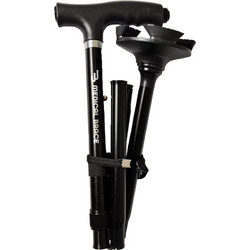 Medical Brace Μπαστούνι Τετράποδο Αλουμινίου Σπαστό & Πτυσσόμενο με Φακό 85-97cm MB. HC038