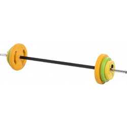 HOMCOM A91-260V00MX Body Pump Μπάρα Σετ με Βάρη 20kg Φ25mm 130cm με Κολάρα Μανταλάκια