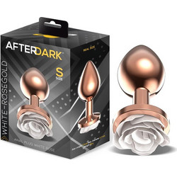 LateToBed Afterdark Rose Small Πρωκτική Σφήνα 7.8cm Λευκή Χρυσή AD-568