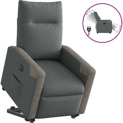 vidaXL Πολυθρόνα Relax με Υποπόδιο Ανακλινόμενη Ανθρακί 3324101
