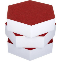 t.akustik Hexagon Melamine Ηχοαπορροφητικά Πάνελ 29x29x7.5cm 3τμχ Κόκκινο