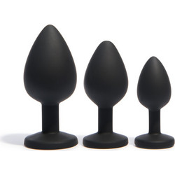 Platanomelon Pim Pam Pum Σετ Πρωκτικές Σφήνες Diamond Plugs Κόκκινες Μαύρες 3τμχ