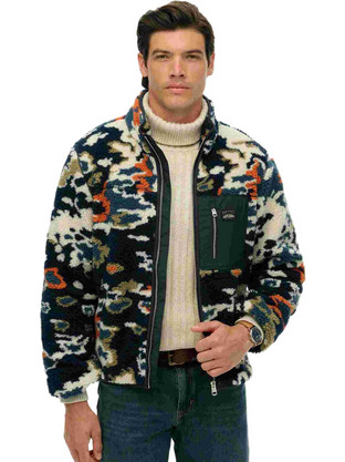 Superdry Ανδρική Ζακέτα Fleece με Φερμουάρ Χακί M2014287A-HYW