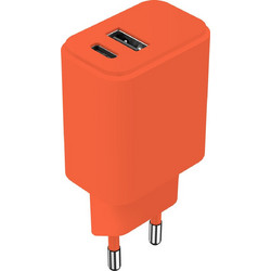 Setty Φορτιστής χωρίς Καλώδιο με Θύρα USB-A & Θύρα USB-C 20W Power Delivery Orange