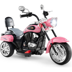 Costway Ηλεκτροκίνητο Παιδικό Μηχανάκι 6V Ροζ TY327686DE-NK
