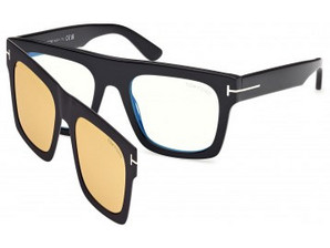 Tom Ford FT6068-B 001 Ανδρικός Σκελετός Γυαλιών Οράσεως με Clip-On Κοκάλινος Μαύρος