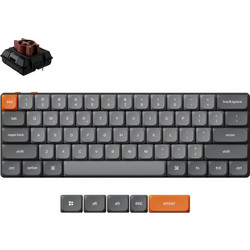 Keychron K9 Max QMK Ασύρματο Μηχανικό Gaming Πληκτρολόγιο 60% με Keychron Milk POM Brown Διακόπτες RGB Grey