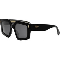 Fendi FE40162I 01A Γυναικεία Γυαλιά Ηλίου Πολυγωνικά Κοκάλινα Μαύρα με Μαύρο Φακό