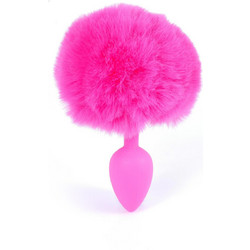 Kinksters Silicone Bunny Pom Pom Πρωκτική Σφήνα 6.5cm Ροζ