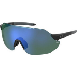 Under Armour UA-HALFTIME-F-O6W Ανδρικά Γυαλιά Ηλίου Μάσκα Κοκάλινα Μαύρα με Μπλε Φακό