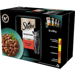 Sheba Selection Juicy Flavours with Meat & Fish in Gravy 12x85gr