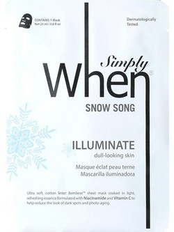 Simply When Snow Song Illuminate Sheet Μάσκα Προσώπου για Ενυδάτωση με Υαλουρονικό 23ml