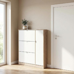 Spitishop Παπουτσοθήκη Μοριοσανίδας Λευκή M99xΠ24xΥ122cm 2306WHITE
