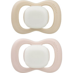 B.Box Glow Ορθοδοντικές Πιπίλες Σιλικόνης Νυκτός 6m+ Blush Latte 2τμχ