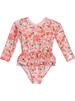 Tortue Floral Αντηλιακό UV Βρεφικό Μαγιό Ολόσωμο για Κορίτσι Κοραλί S5-220-604