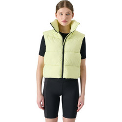 4F Αμάνικο Γυναικείο Μπουφάν Puffer Κοντό Lime 4FWSS25TVJAF182-45S