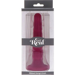 ToyJoy Get Real Ribbed Dildo με Βεντούζα 16cm Κόκκινο
