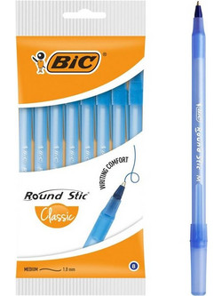 BIC Round Stick Σετ Στυλό Διαρκείας 1mm Μπλε 8τμχ